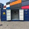 20OD200420RAL5013 20 Fuss Container mit offener Seite und Auffangwanne